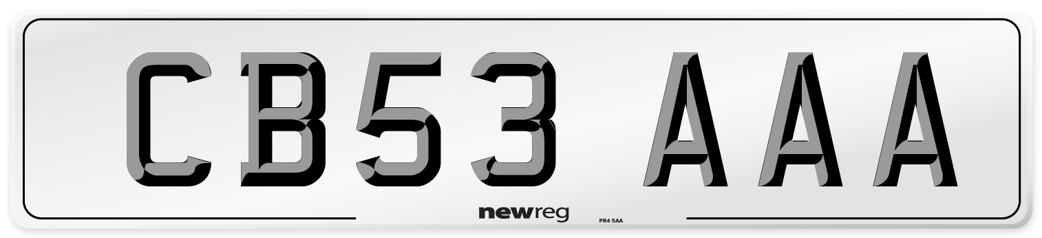 CB53 AAA Number Plate from New Reg